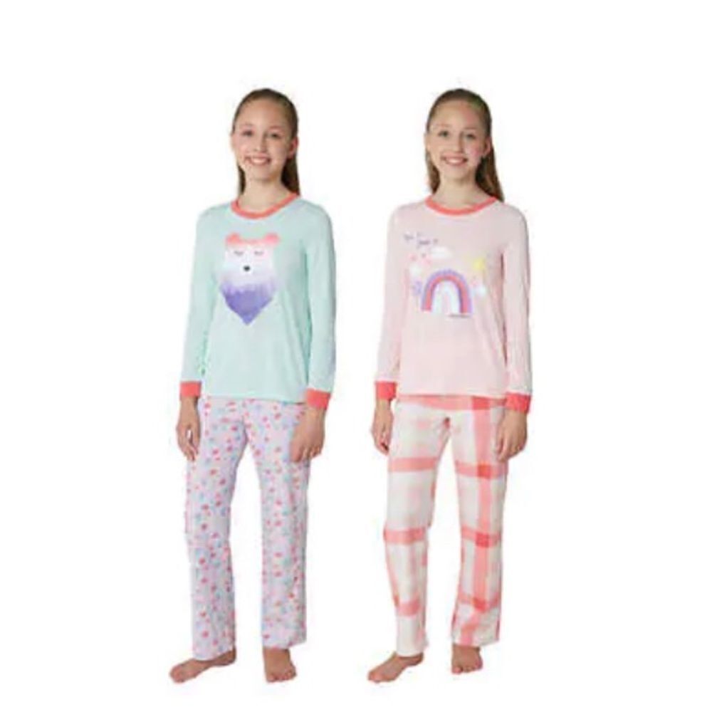 Eddie Bauer Girls Kids Pajamas Lounge Set 4-piece Size L (14/16)